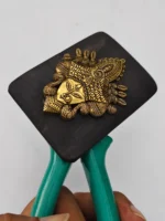 Handcrafted Goddess Durga Decorative Magnet – Wooden Base - Image 3