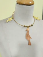 Brass Metal Necklace set bird style hasuli - Image 3