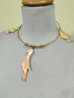Brass Metal Necklace set bird style hasuli - Image 2