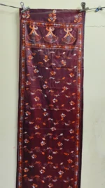 Maroon Floral Silk Kantha Stitch Stole – Handcrafted Elegance - Image 4