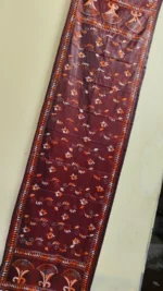 Maroon Floral Silk Kantha Stitch Stole – Handcrafted Elegance - Image 2