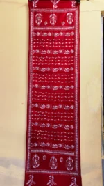 Deep Red Maroon Floral Kantha Silk Stole - Image 4