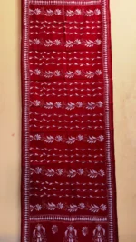 Deep Red Maroon Floral Kantha Silk Stole