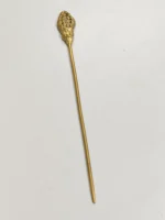 Handcrafted Dokra Brass Hair Pin – Lion Head Motif - Image 2