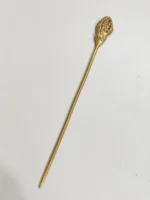 Handcrafted Dokra Brass Hair Pin – Lion Head Motif - Image 3