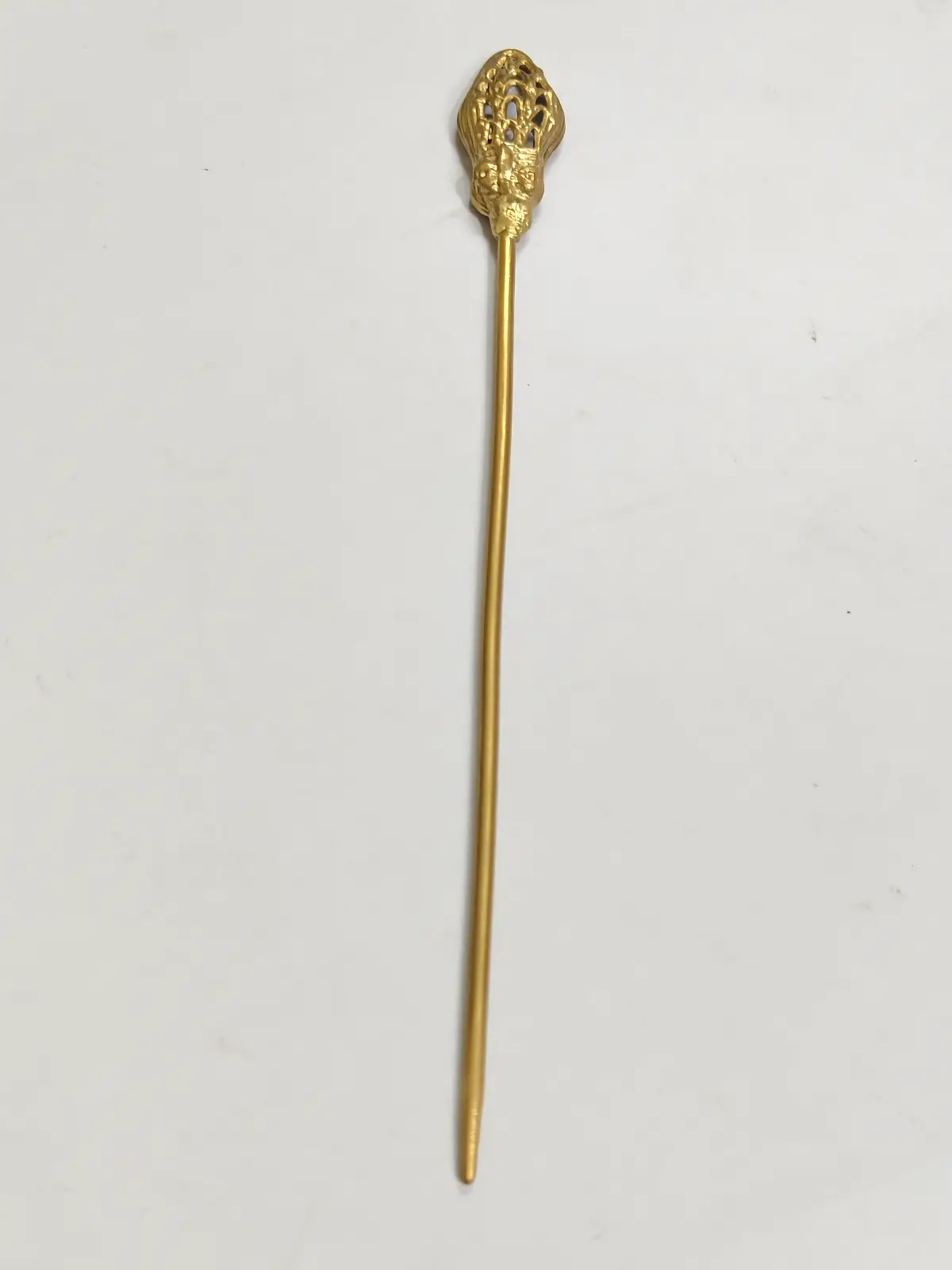 1001147876.webp Handcrafted Dokra Brass Hair Pin – Lion Head Motif - Image 1