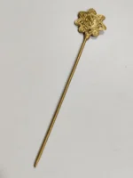 Handcrafted Dokra Brass Hair Pin – Floral Star Motif - Image 3