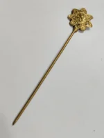 Handcrafted Dokra Brass Hair Pin – Floral Star Motif - Image 4