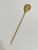 Handcrafted Dokra Brass Hair Pin – Teardrop Filigree Motif - Image 3