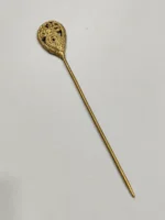Handcrafted Dokra Brass Hair Pin – Teardrop Filigree Motif - Image 2