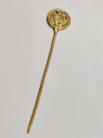 Handcrafted Dokra Brass Hair Pin – Geometric Floral Filigree Motif