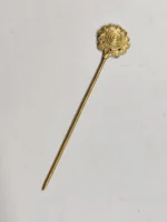 Handcrafted Dokra Brass Hair Pin – Spiral Circular Filigree Motif - Image 2