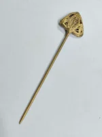 Handcrafted Dokra Brass Hair Pin – Butterfly Leaf Filigree Motif - Image 2