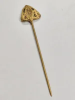 Handcrafted Dokra Brass Hair Pin – Butterfly Leaf Filigree Motif - Image 3