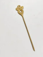 Handcrafted Dokra Brass Hair Pin – Loop Filigree Motif - Image 3