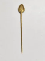 Handcrafted Dokra Brass Hair Pin – Leaf Vein Motif - Image 4