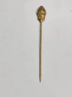 Handcrafted Dokra Brass Hair Pin – Skull Motif - Image 2