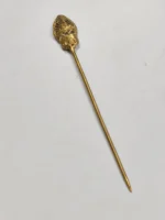 Handcrafted Dokra Brass Hair Pin – Skull Motif - Image 3