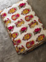 Printed Cotton Fabric – Artistic Face Motif Design  (By Meter) - Image 3