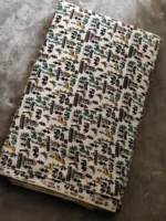 Printed Cotton Fabric – Folk Animal Motif Design  (By Meter) - Image 2