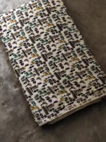 Printed Cotton Fabric – Folk Animal Motif Design  (By Meter) - Image 3