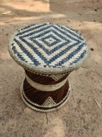 Handcrafted Natural Bamboo Woven Stool – Traditional Handmade Decorative Seating - Image 3