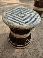 Handcrafted Natural Bamboo Woven Stool – Traditional Handmade Decorative Seating - Image 4