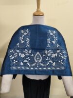 Silk Kantha Stitch Blouse Material – Elegant Floral Vine Embroidery