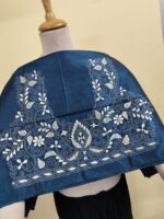 Silk Kantha Stitch Blouse Material – Elegant Floral Vine Embroidery - Image 3