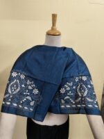 Silk Kantha Stitch Blouse Material – Elegant Floral Vine Embroidery - Image 4