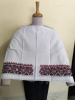 Gujarati Cotton Kantha Stitch Blouse Material (White Base) - Image 3