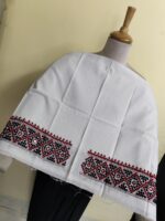 Gujarati Cotton Kantha Stitch Blouse Material (White Base) - Image 4