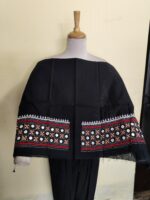 Gujarati Cotton Kantha Stitch Blouse Material black border style - Image 3