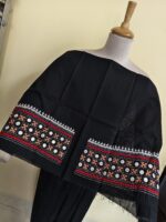 Gujarati Cotton Kantha Stitch Blouse Material black border style - Image 4
