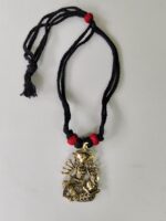 Handcrafted Pure Dokra Brass Pendant – Goddess Motif