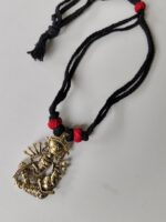 Handcrafted Pure Dokra Brass Pendant – Goddess Motif - Image 3