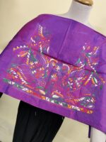 Silk Kantha Stitch Blouse Material – Vibrant Bird & Floral Embroidery - Image 3