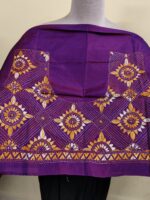 Silk Kantha Blouse Material – Geometric Floral Embroidery Design - Image 5