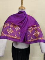 Silk Kantha Blouse Material – Geometric Floral Embroidery Design - Image 4
