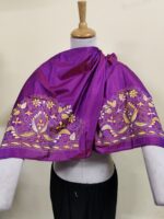 Silk Kantha Blouse Material –  Floral Vine Embroidery - Image 4