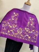 Silk Kantha Blouse Material –  Floral Vine Embroidery - Image 2