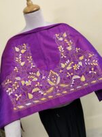 Silk Kantha Blouse Material –  Floral Vine Embroidery - Image 3