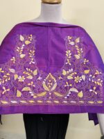 Silk Kantha Blouse Material –  Floral Vine Embroidery - Image 5