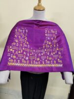 Silk Kantha Stitch Blouse piece Material – Hand Embroidery Purple