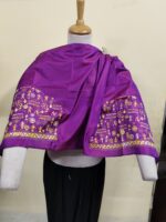 Silk Kantha Stitch Blouse Material – Tribal Motifs & Floral Embroidery - Image 5