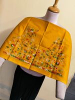 Premium Pure Cotton Kantha Blouse Material  – Motifs of traditional rural life - Image 3