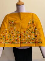 Premium Pure Cotton Kantha Blouse Material  – Motifs of traditional rural life - Image 5