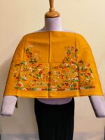 Premium Pure Cotton Kantha Blouse Material  – traditional figures Mustard Yellow