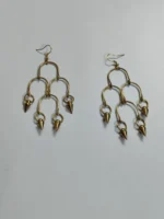 Handcrafted Brass Earrings – Cascading Cone Design - Image 4