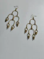 Handcrafted Brass Earrings – Cascading Cone Design - Image 2